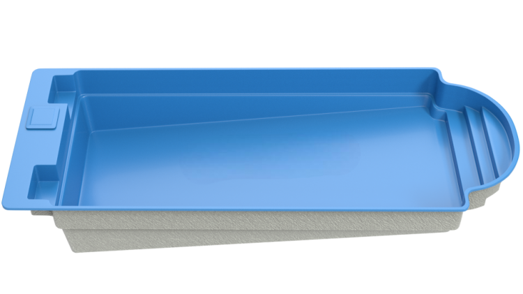 Композитный бассейн "Oceanic" 1070 х 400  см  глубиной 100 х 165 см, прямоугольник морозоустойчивый